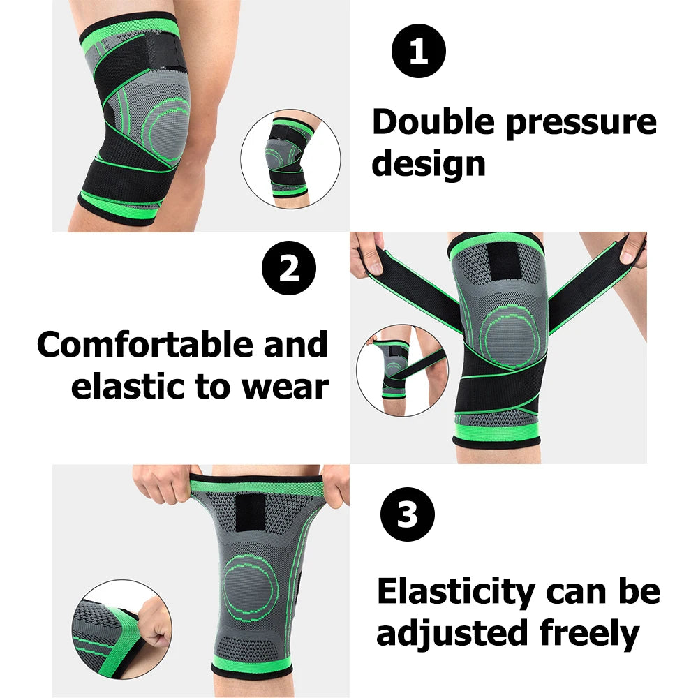 2PCS Sports Pressurized Elastic Kneepad Support Brace