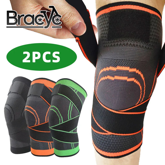 2PCS Sports Pressurized Elastic Kneepad Support Brace