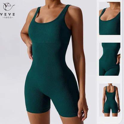 Seamless Yoga Romper with Tummy Control