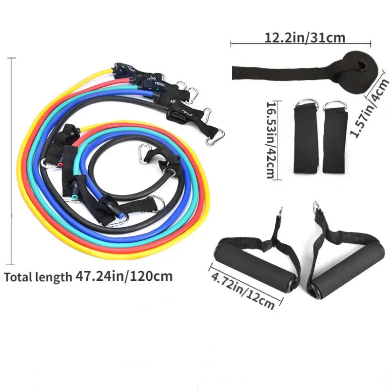 11pcs/Set Pull Ropes Resistance Bands