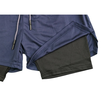 Double Layer Fitness Shorts for Summer Comfort