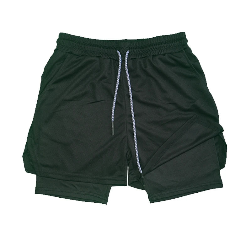 Double Layer Fitness Shorts for Summer Comfort