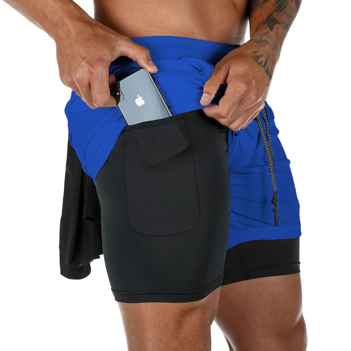 Double Layer Fitness Shorts for Summer Comfort