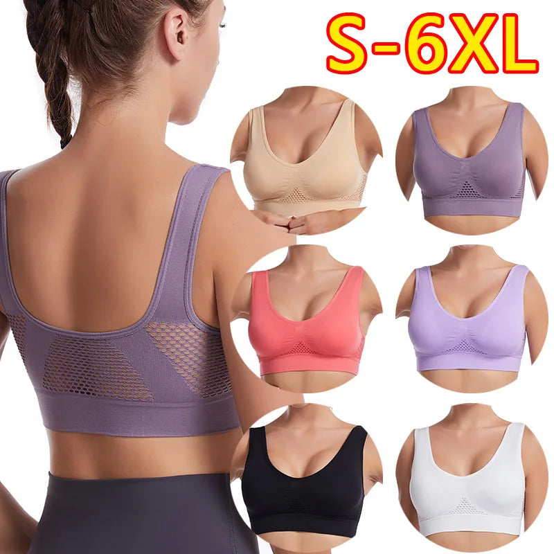 Breathable Removable Padded Sports Push Up Bra