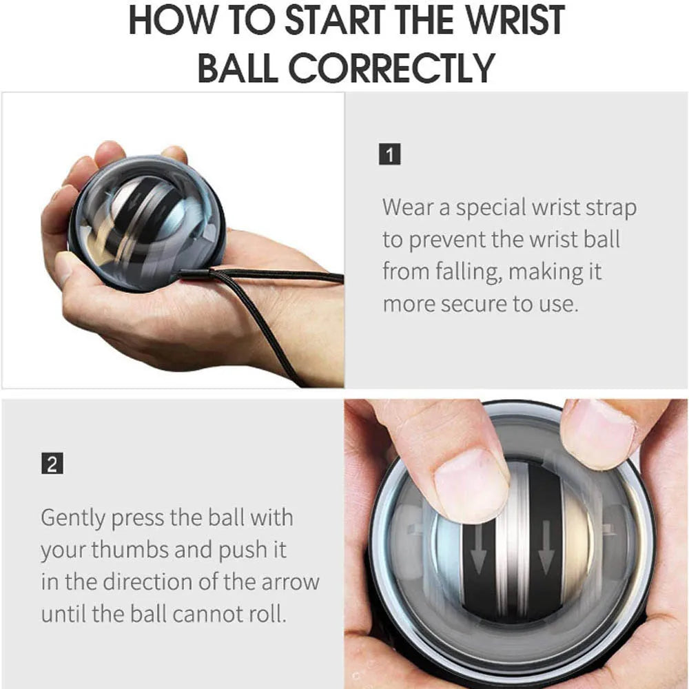 Auto-Start Grip Strengthener Gyroscopic Ball